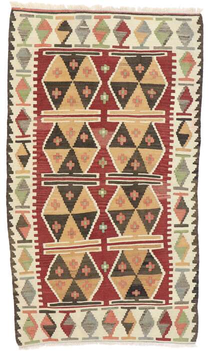 3 x 5 Vintage Persian Shiraz Kilim Rug 77835