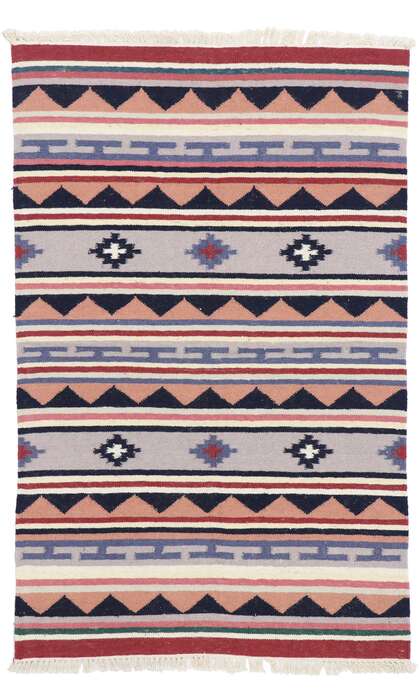 3 x 5 Vintage Persian Shiraz Kilim Rug 77836