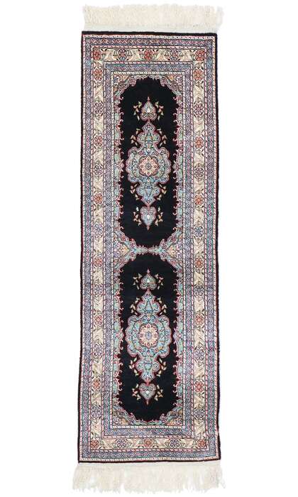 1 x 4 Vintage Turkish Silk Hereke Rug 77797