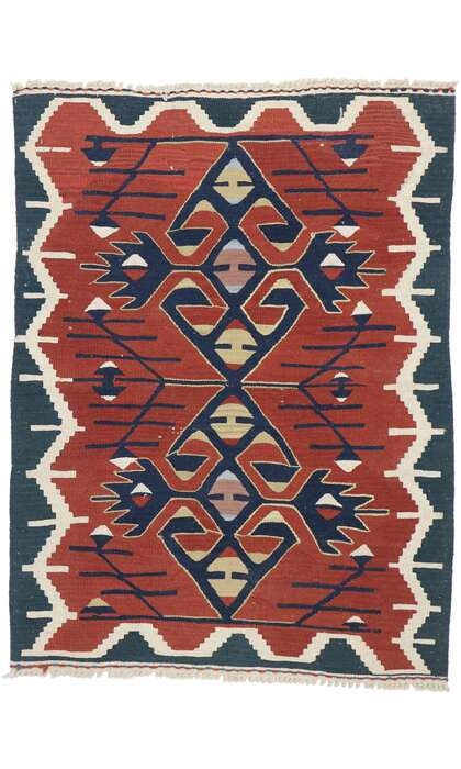 3 x 4 Vintage Persian Shiraz Kilim Rug 77842