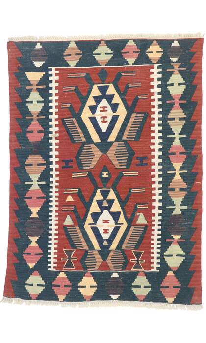 3 x 4 Vintage Persian Shiraz Kilim Rug 77843