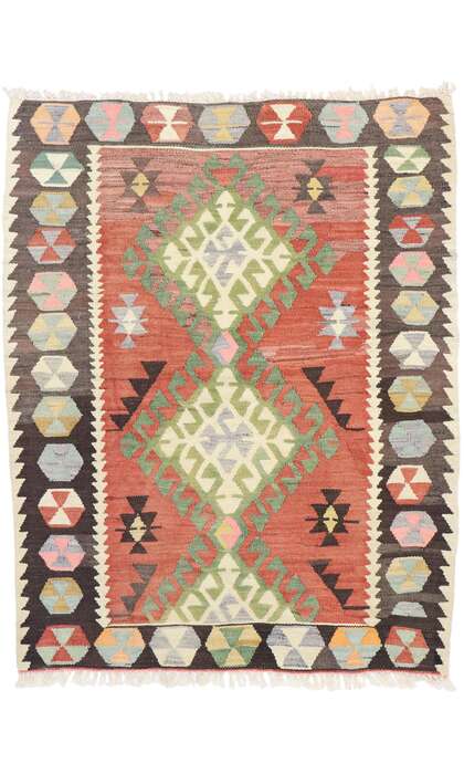 3 x 4 Vintage Persian Shiraz Kilim Rug 77850