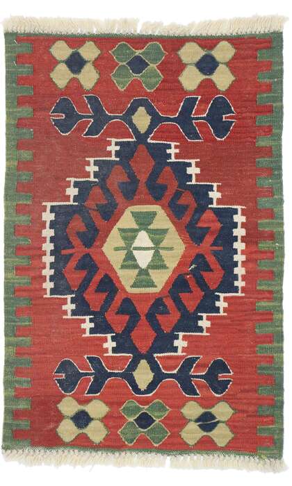 2 x 3 Vintage Persian Shiraz Kilim Rug 77874