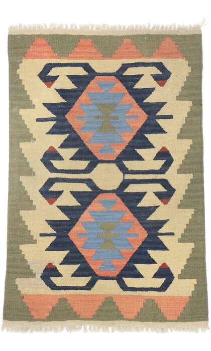 2 x 3 Vintage Persian Shiraz Kilim Rug 77905