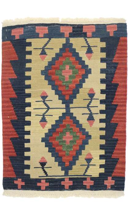 2 x 3 Vintage Persian Shiraz Kilim Rug 77909