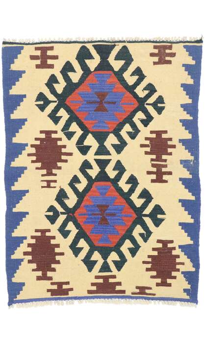 3 x 4 Vintage Persian Shiraz Kilim Rug 77916