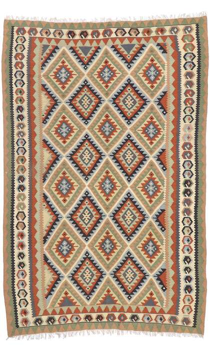 7 x 10 Vintage Persian Shiraz Kilim Rug 77919