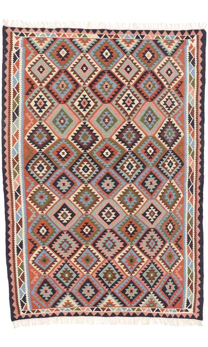 7 x 9 Vintage Persian Shiraz Kilim Rug 77923
