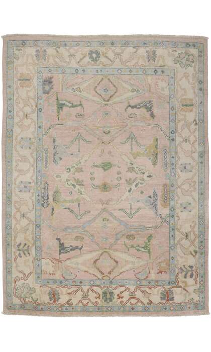 9 x 12 Pastel Pink Oushak Rug 80671