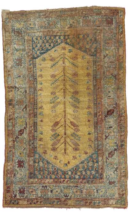 4 x 7 Antique Turkish Oushak Rug 73610