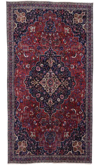 11 x 20 Antique Persian Mashhad Rug 77748