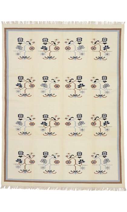 9 x 12 Vintage Chinese Floral Kilim Rug 78057