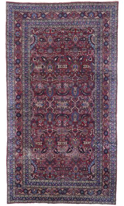 11 x 19 Antique Persian Mashhad Rug 78067