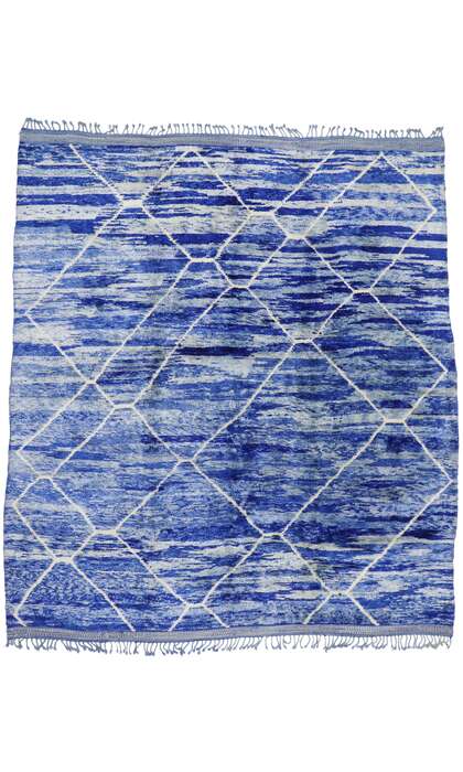 11 x 12 Modern Blue Beni Mrirt Moroccan Rug 21151