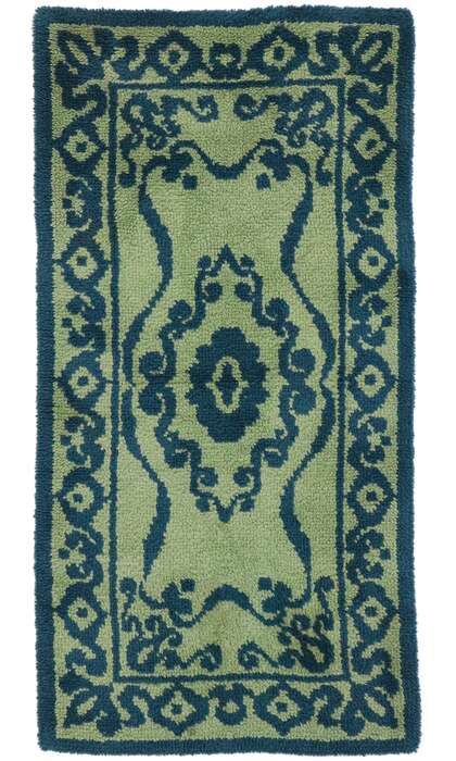 3 x 5 Vintage Green Swedish Pile Rug 78111