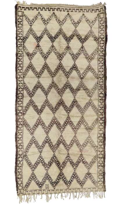 6 x 13 Vintage Moroccan Beni Ourain Rug 21385