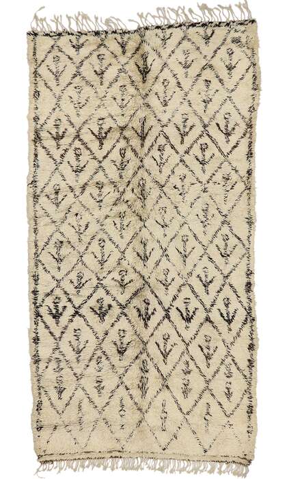 7 x 14 Vintage Moroccan Beni Ourain Rug 21403