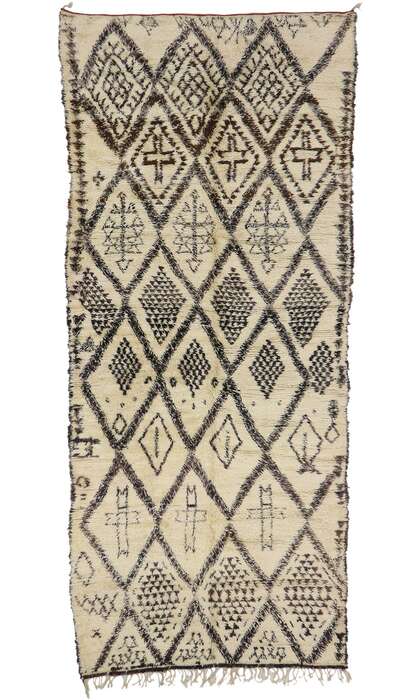 6 x 14 Vintage Moroccan Beni Ourain Rug 21406