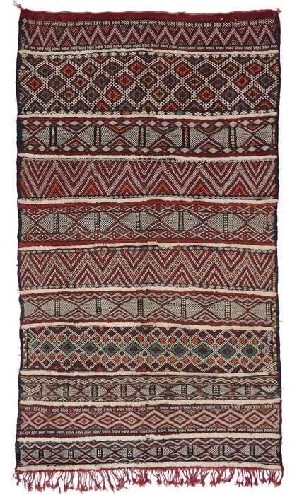 5 x 8 Vintage Berber Zemmour Moroccan Kilim Rug 21471