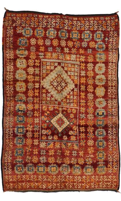 6 x 10 Vintage Red Boujad Moroccan Rug 21489