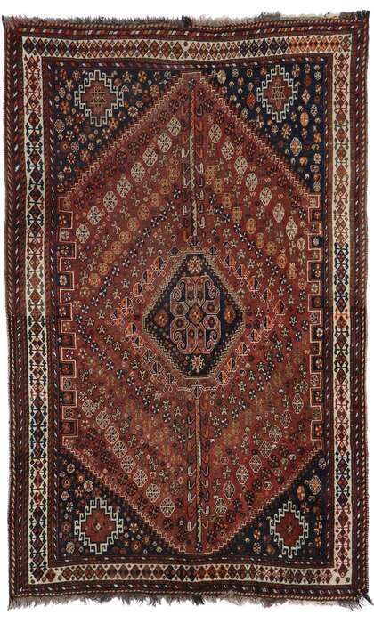 5 x 8 Antique Persian Shiraz Rug 21698