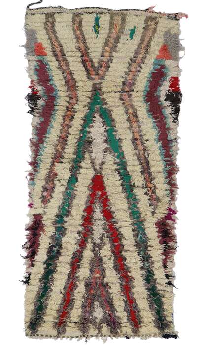 2 x 5 Vintage Berber Moroccan Boucherouite Rug 21534