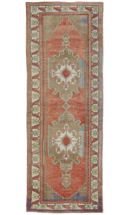 5 x 13 Vintage Turkish Oushak Rug 53628