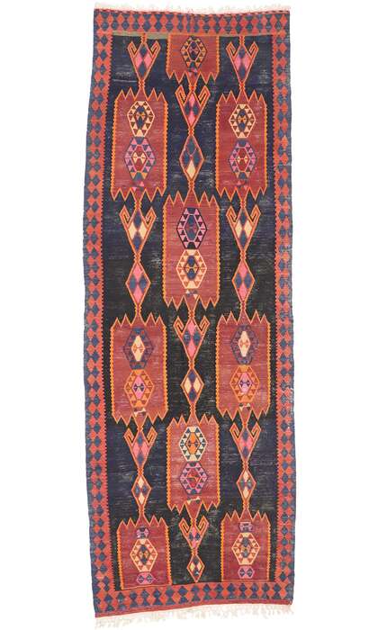 5 x 14 Vintage Persian Azerbaijan Kilim Rug 77967