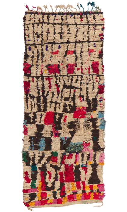 4 x 11 Vintage Moroccan Boucherouite Rug 20095