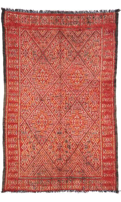 6 x 10 Vintage Berber Red Moroccan Rug 20295