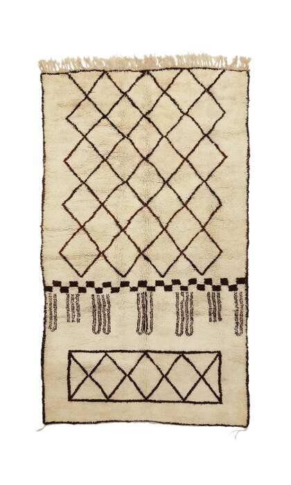 7 x 12  Contemporary Berber Moroccan Rug with Mid-Century Modern Style 20331