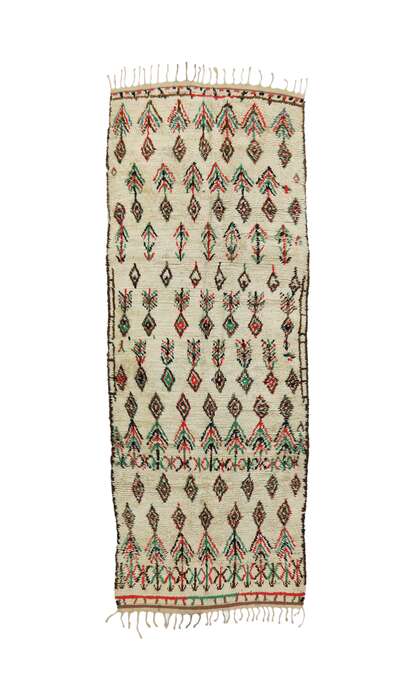 4 x 11 Vintage Berber Moroccan Azilal Rug Runner with Tribal Bohemian Style 20363