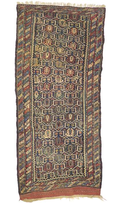 3 x 7 Antique Persian Azerbaijan Rug 60946