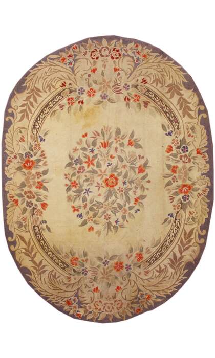 11 x 15 Antique Floral Hooked Rug with French Aubusson and Savonnerie Style 70782