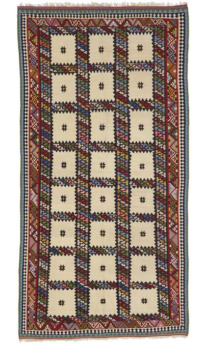5 x 10 Vintage Persian Bijar Kilim Rug 77941