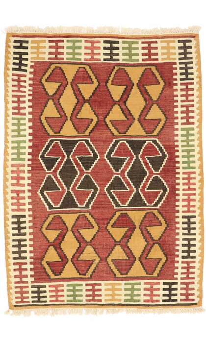 3 x 4 Vintage Persian Shiraz Kilim Rug 77950