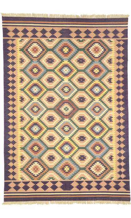 6 x 9 Vintage Afghan Maimana Kilim Rug 77957