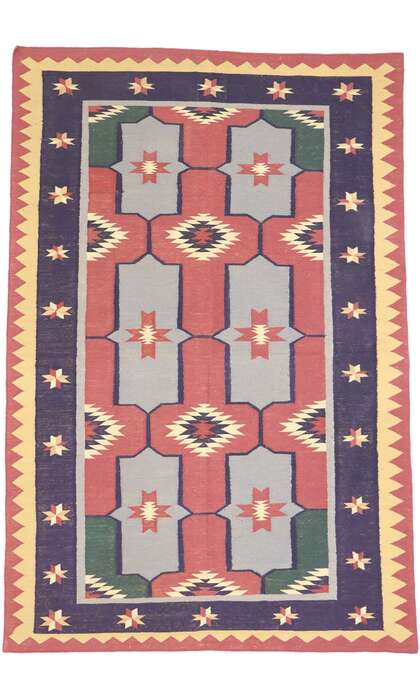 4 x 6 Vintage Romanian Kilim Rug 77986