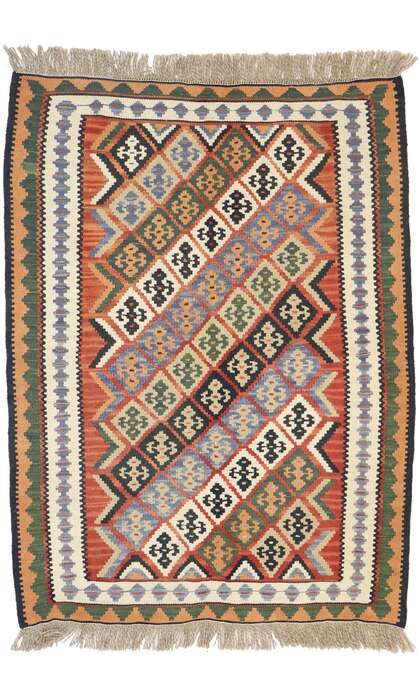 3 x 5 Vintage Persian Shiraz Kilim Rug 77990