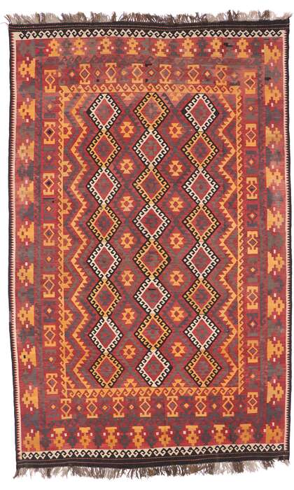 9 x 14 Vintage Afghan Maimana Kilim Rug 78008