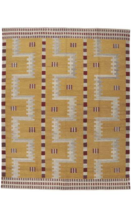 9 x 12 New Swedish Inspired Kilim Rug with Scandinavian Modern Style 30674