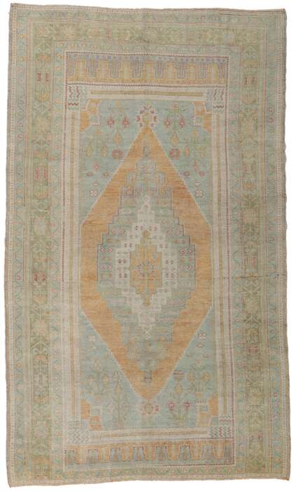 6 x 10 Vintage Turkish Oushak Rug 53692