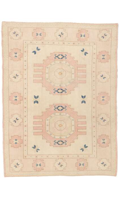 6 x 8 Vintage Turkish Oushak Kars Rug 53713