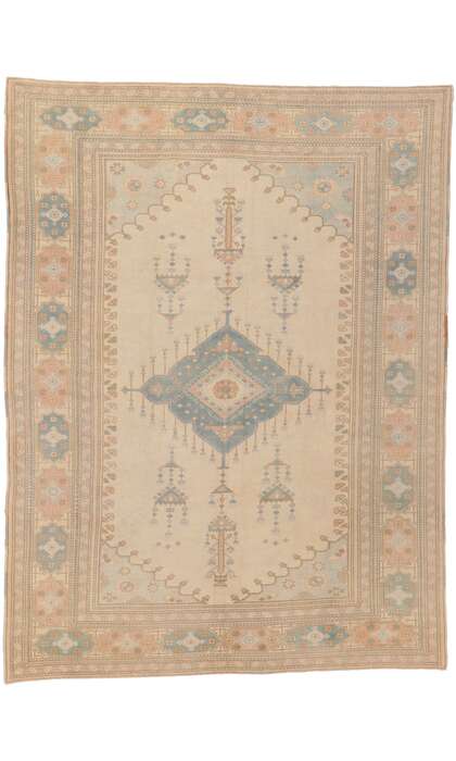 7 x 9 Vintage Turkish Oushak Rug 53728