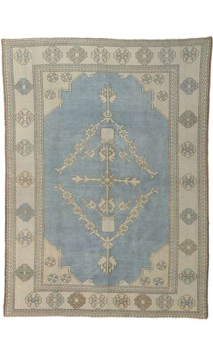 7 x 9 Vintage Turkish Oushak Rug 53772