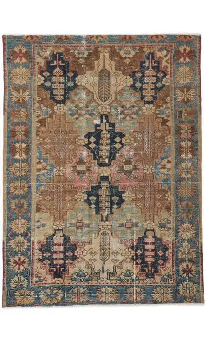 4 x 6 Antique Persian Bakhtiari Rug 60980