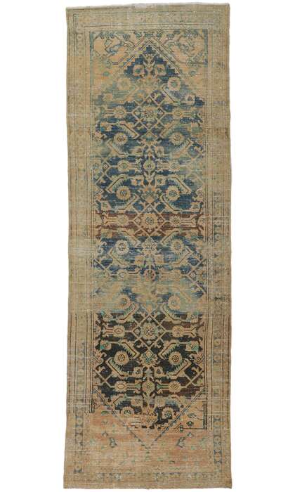 4 x 10 Distressed Antique Persian Malayer Rug 60984