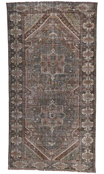 5 x 10 Distressed Antique Persian Bakhtiari Rug 61003