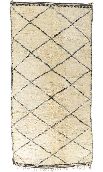 7 x 13 Vintage Moroccan Beni Ourain Rug 21358