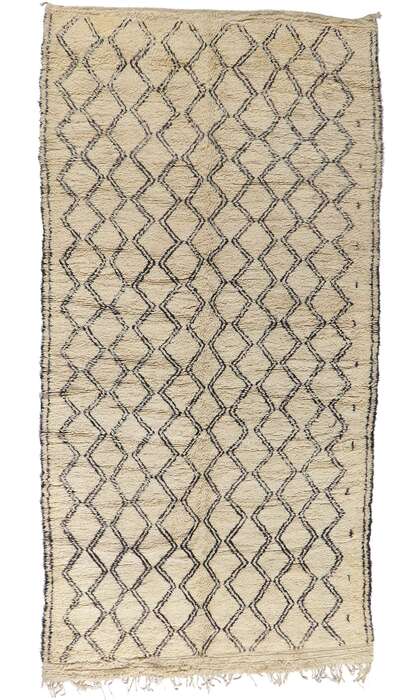 6 x 13 Vintage Moroccan Beni Ourain Rug 21390